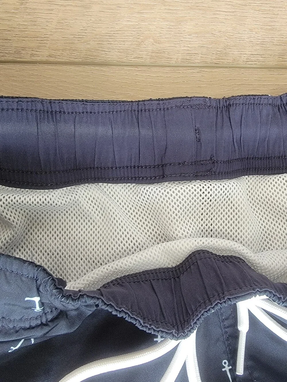 Nautica Mens Navy Anchor Swim Trunks Small Quick-Dry Nautical Beach Shorts Small